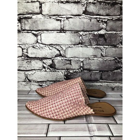 Cydwoq Vintage Orient Pink Leather Point Mules Slide Shoes Women Sz 39EU/8.5M US